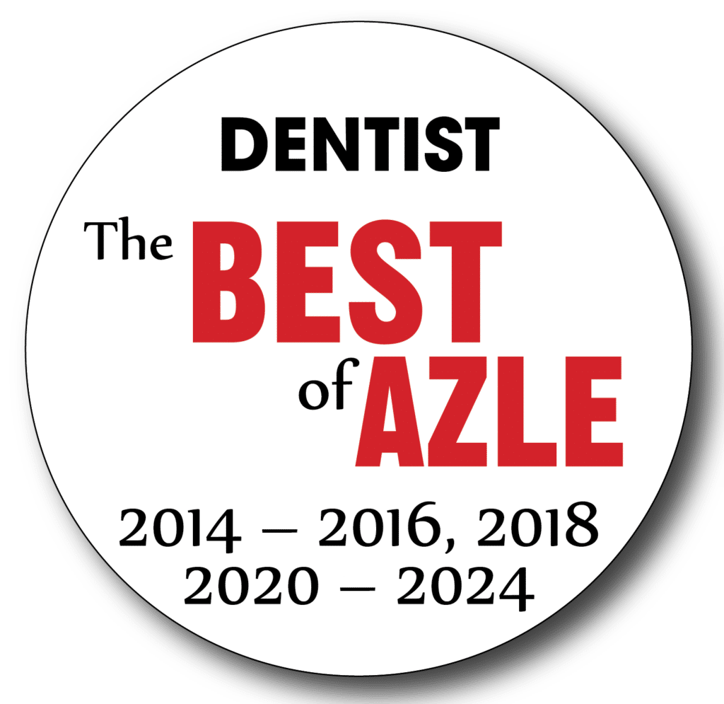 Best of Azle badge. Best Dentist 2014-2016, 2018, 2020-2024